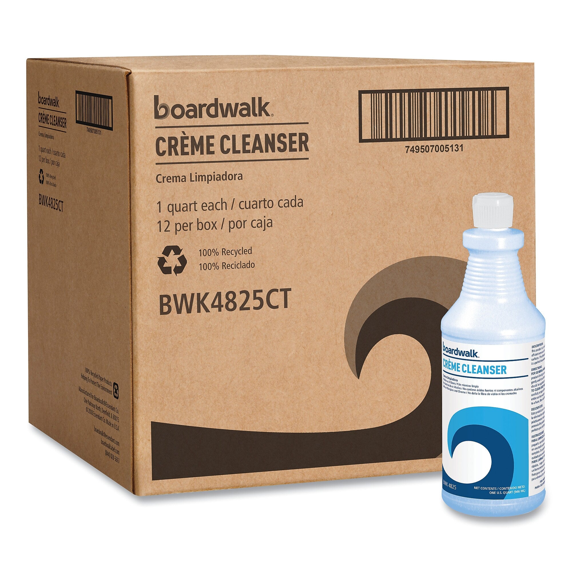Boardwalk Creme Cleanser, Baby Powder Scent, 32 oz Bottle, 12/Carton