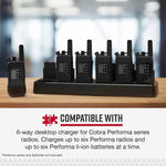 Cobra 6-Unit Dock Charger for Cobra Performa 400/450 2-Way Handheld Business Radios, Black (0010077-2)
