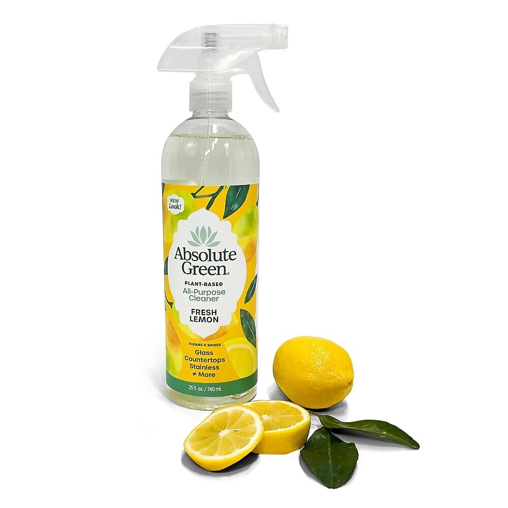 Absolute Green Eco-Friendly All-Purpose Cleaner, Fresh Lemon Scent, 25 Fl Oz., 6/Carton (AG2-ST-6)