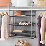 Whitmor 3-Shelf Hanging Closet Organizer, Black (6905-12085)
