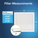 Filtrete High Performance 12" x 12" x 1" Pleated Air Filter, MERV 13, 4/Carton (1900 MPR)