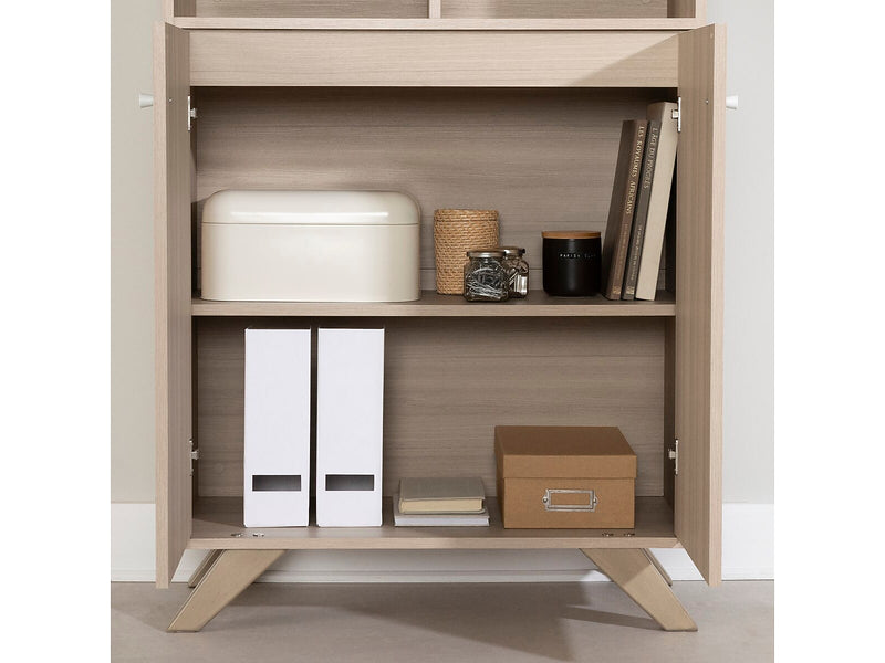 South Shore Helsy 65.25" 6-Shelf Bookcase with Adjustable Shelf, Soft Elm Laminated Particleboard (13869)