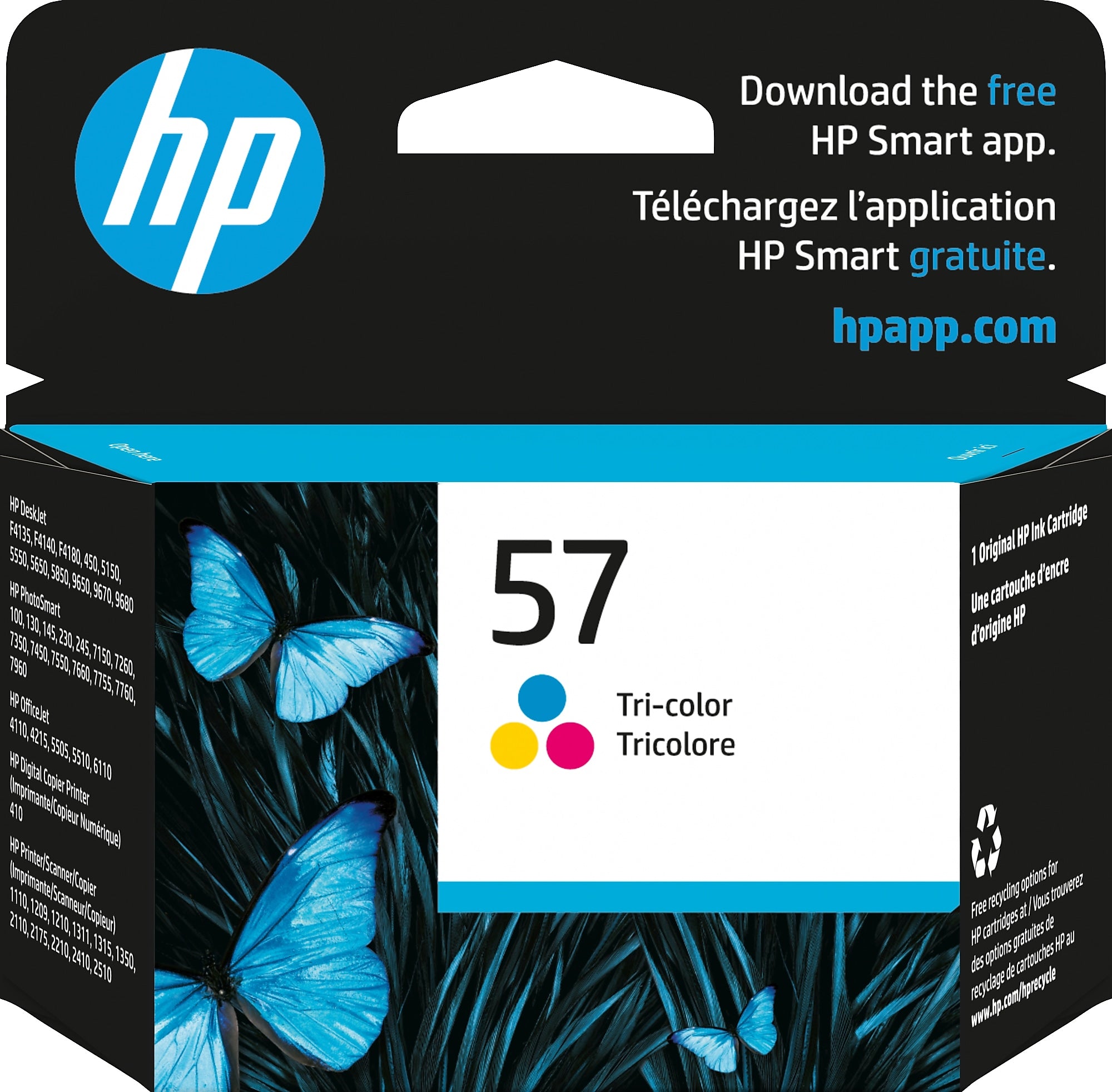 HP 57 Tri-Color Standard Yield Ink Cartridge, Prints Up to 500 Pages (C6657AN#104)