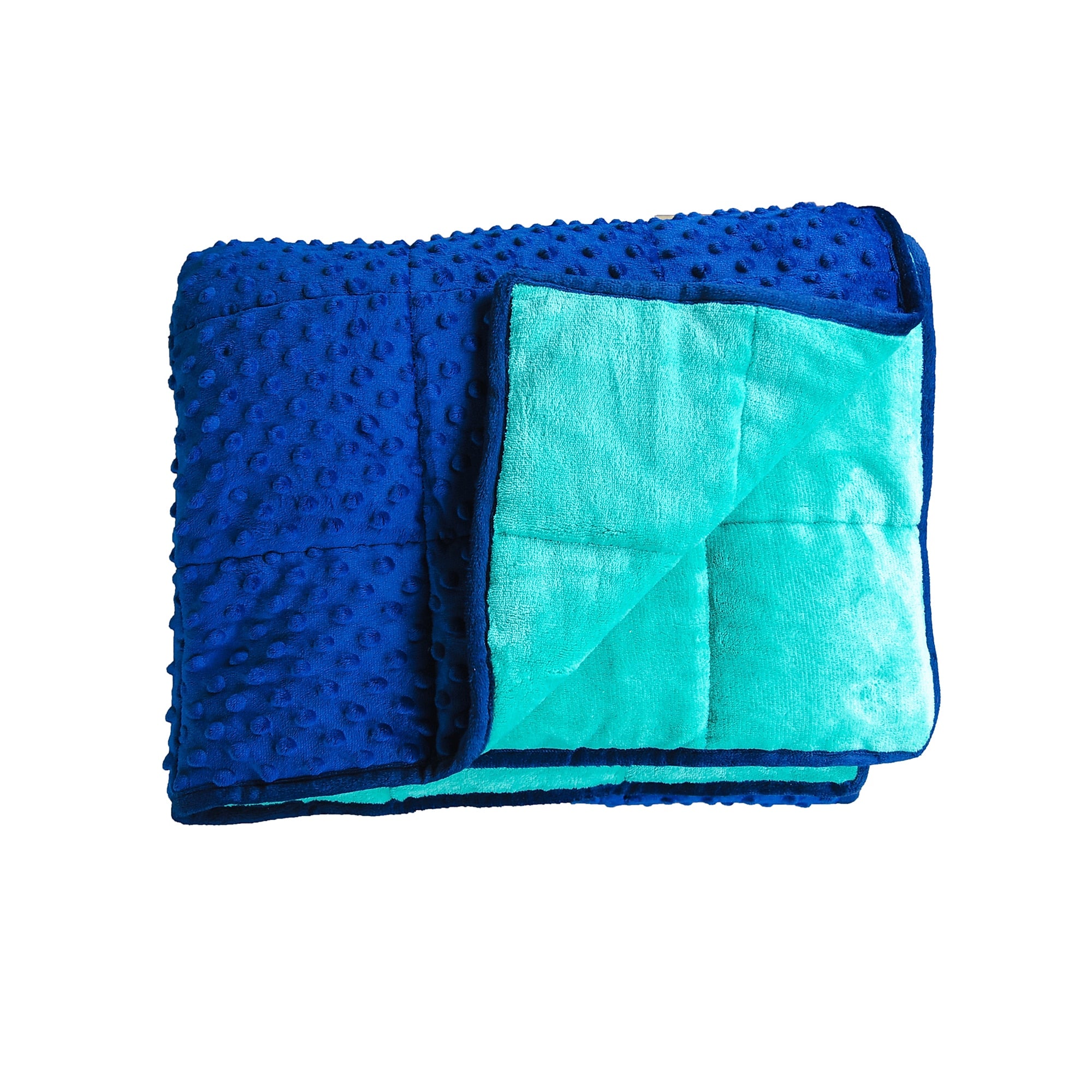 Bouncyband Soft Fleece 7 lb. Weighted Small Sensory Blanket for Kids, 56" x 36", Blue/Green (BBALPWB7BU)