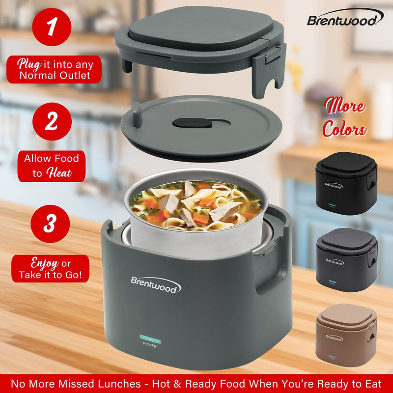 Brentwood ELB-600GRY Portable Electric Food Warmer, 0.625 Qt.