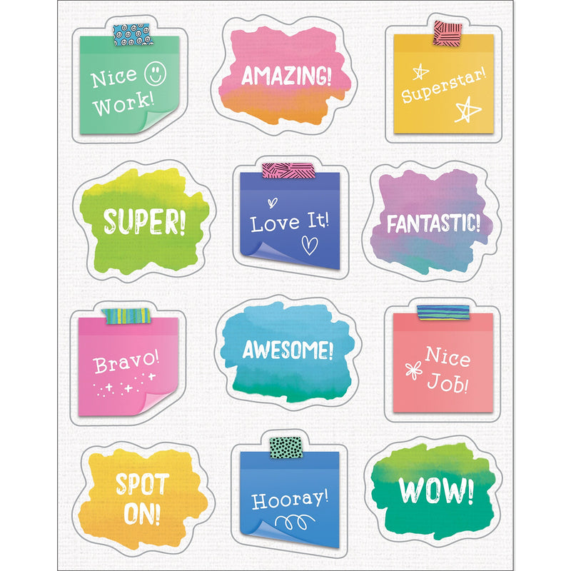 Happily Ever Elementary Creatively Inspired Doodle Motivators Shape Stickers, Multicolored, 72/Pack, 12 Packs/Bundle