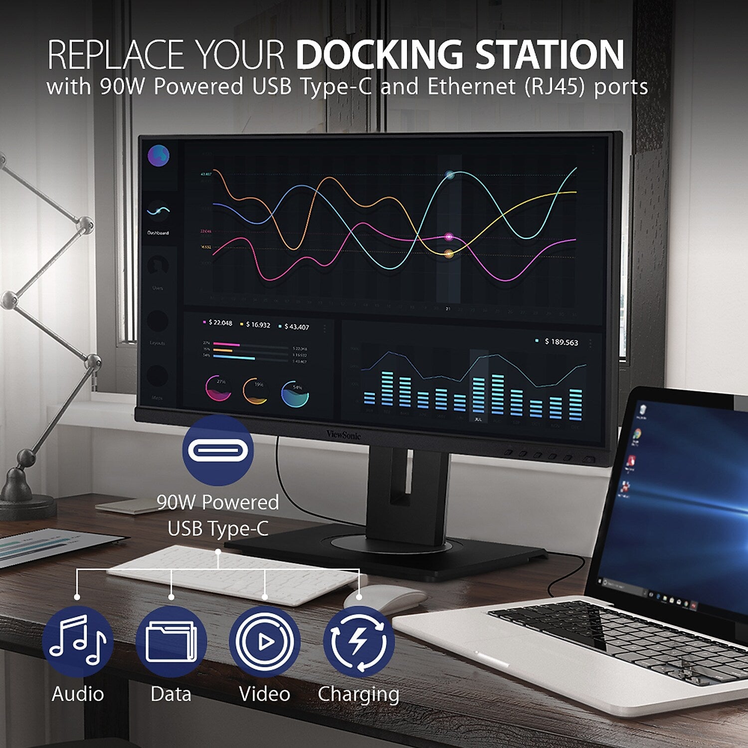 ViewSonic 24" 60 Hz LED Monitor, Black (VG2456A)