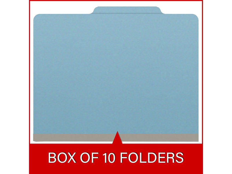 Medical Arts Press Pressboard Classification Folder, 1 Divider, 2" Expansion, Letter Size, Blue, 10/Box (DV-T42-14-3BLU)