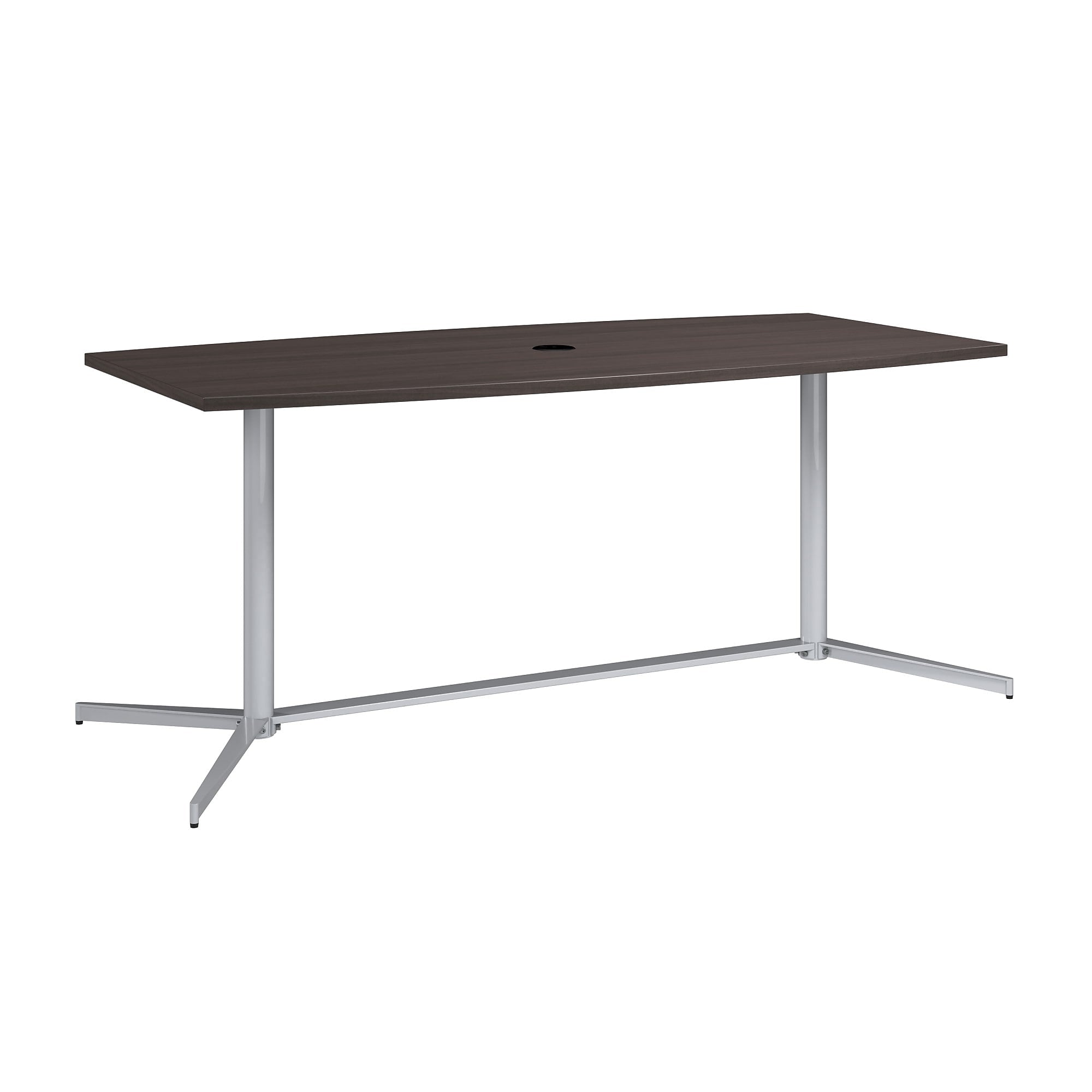 Bush Business Furniture 72"W x 36"D Boat Shaped Conference Table, Storm Gray (99TBM72SGSVK)