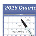2026 AT-A-GLANCE 36" x 24" Yearly Dry-Erase Wall Calendar, Reversible, White/Blue (A1102-26)