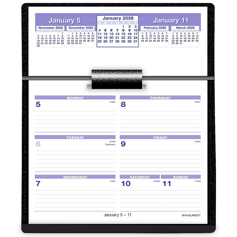 2026 AT-A-GLANCE Flip-A-Week 5.5" x 7" Weekly Desk Calendar, White/Purple (SW700X-00-26)