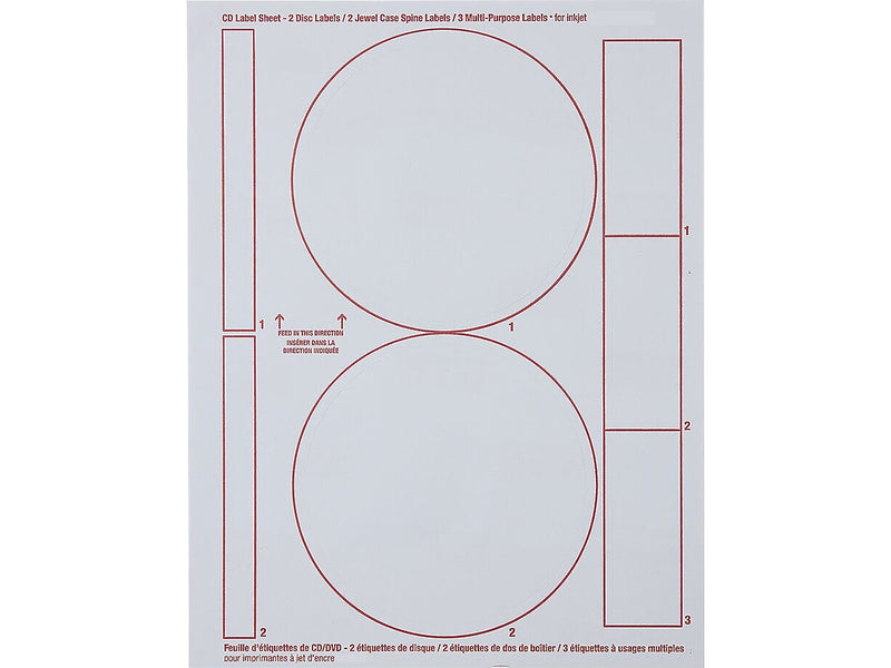 Verbatim Inkjet Media Labels, White, 7 Labels/Sheet, 50 Sheets/Pack (71126)
