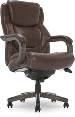 La-Z-Boy Delano Ergonomic Leather Executive Big & Tall Chair, 400 lb. Capacity, Chocolate Brown/Gray (CHR10045C)