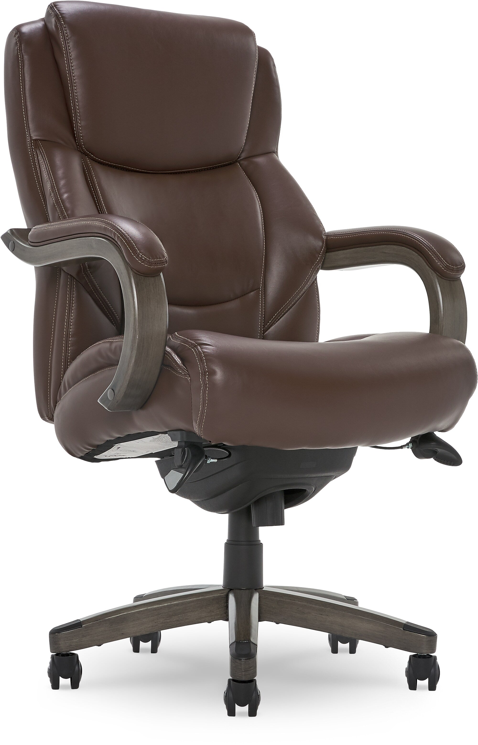 La-Z-Boy Delano Ergonomic Leather Executive Big & Tall Chair, 400 lb. Capacity, Chocolate Brown/Gray (CHR10045C)