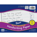 Pacon D'Nealian/Zaner-Bloser Multi-Program Handwriting Practice Paper, 8" x 10.5", 35 lbs., White, 500 Sheets/Pack (2420)