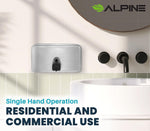 Alpine Industries Universal Wall Mounted Hand Soap Dispenser, Stainless Steel, 2/Pack (424-SSB-2PK)