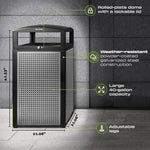 Alpine Industries GS Series Steel Trash Can & Recycling Bin Combo, 80 Gallon, Green (ALP471-40-SILGC-MK)