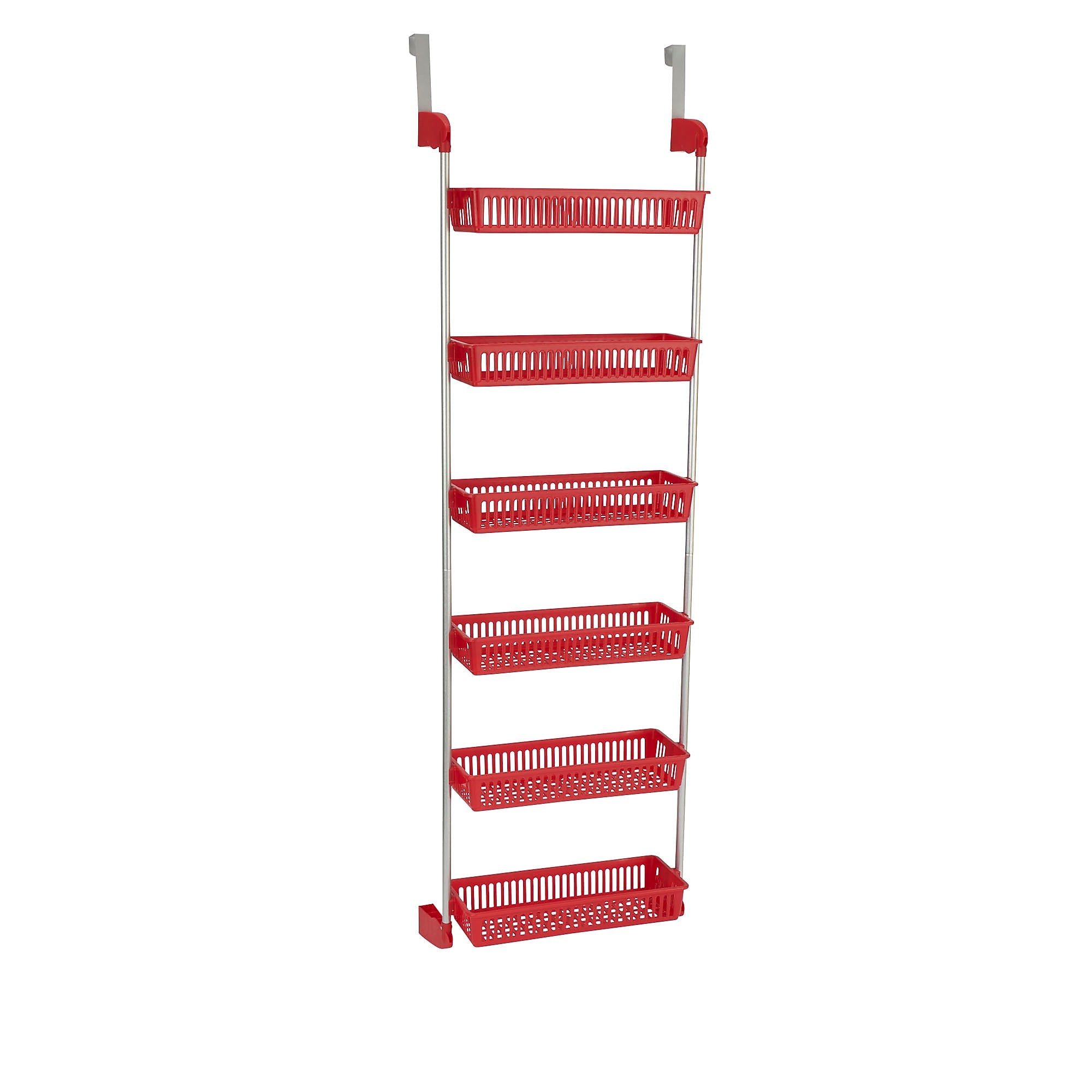 Household Essentials OTD 6-Shelf Hanging Storage Rack, 57" x 19.25" x 6.25", Red (2153-1)