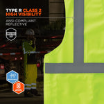 Ergodyne GloWear 8215BA High Visibility Sleeveless Safety Vest, ANSI Class R2, Lime, 4X/5X (21079)