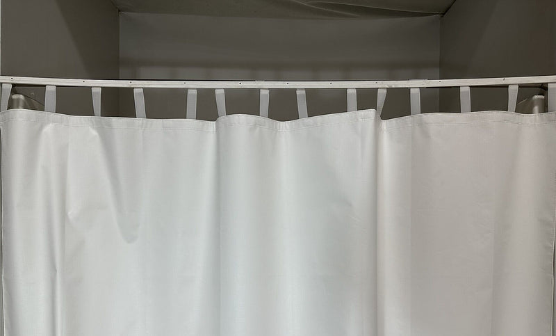 Gary Manufacturing  Anti-Ligature 70" x 72" Vinyl Shower Curtains, Hook & Loop Slider Tabs, White, 12/Case (STPSTDST)