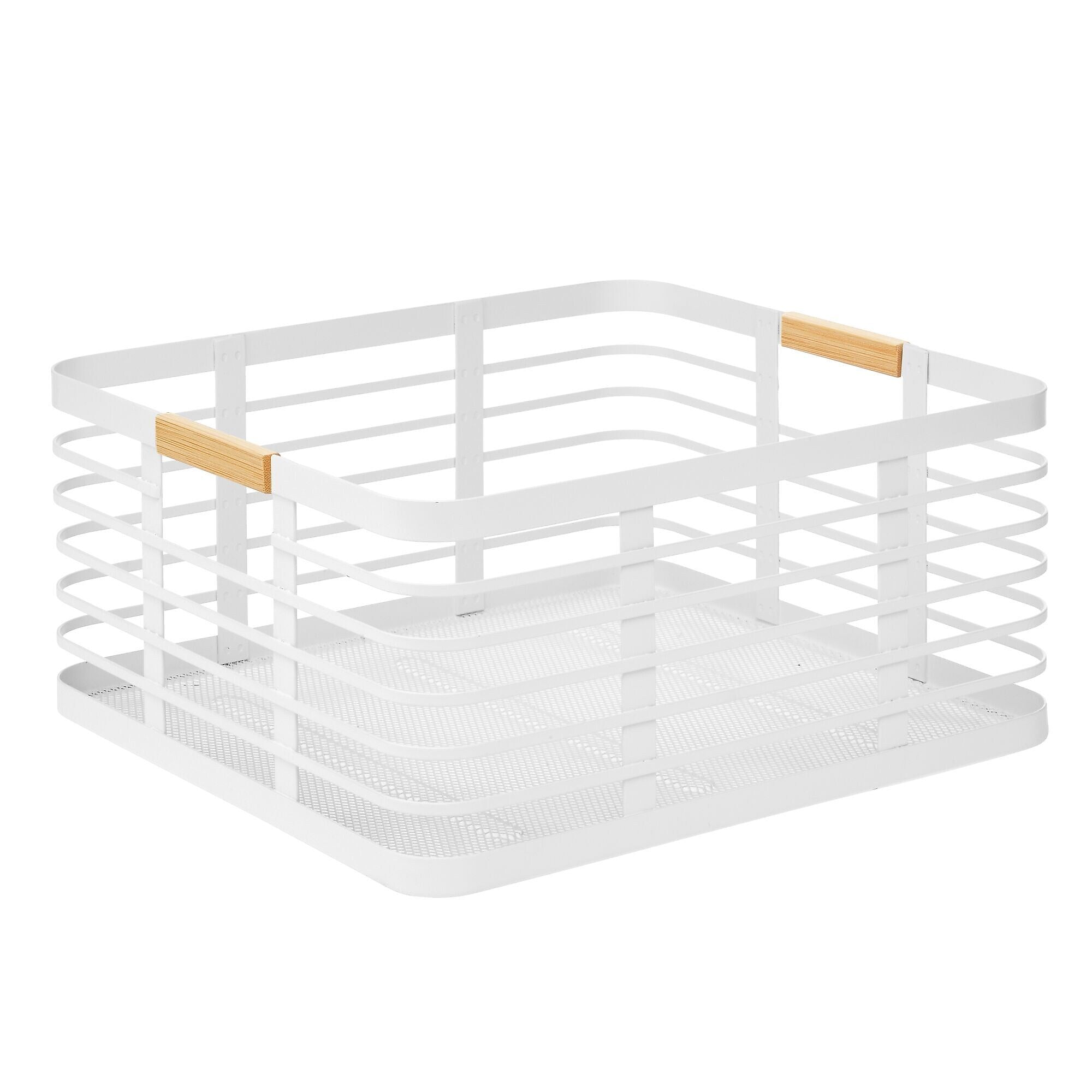 mDesign Steel Organizer, Matte White/Natural (25945)