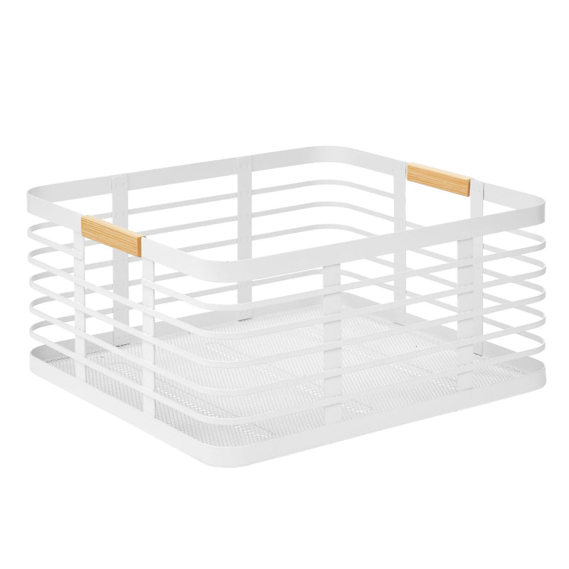 mDesign Steel Organizer, Matte White/Natural (25945)