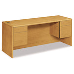 10700 Kneespace Credenza, 3/4 Height Pedestals, 72w X 24d X 29.5h, Harvest
