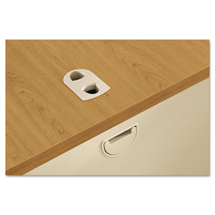 38000 Series Double Pedestal Desk, 72" X 36" X 29.5", Harvest/putty