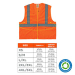 GloWear 8205HL-ECO High Visibility Sleeveless Vest, ANSI Type R Class 2, Orange, 4X/5X, (21999)