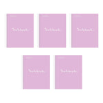 Miquelrius 1-Subject Notebook, 8.5" x 11", College-Ruled, 80 Sheets, Lavender, 5/Carton (48281CS)