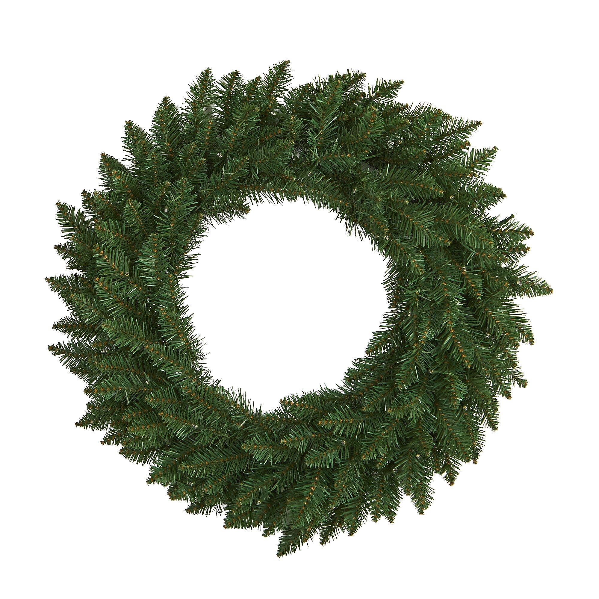 Nearly Natural 24-in Green Pine Artificial Christmas Wreath with 35 Clear LED Lights (W1110)