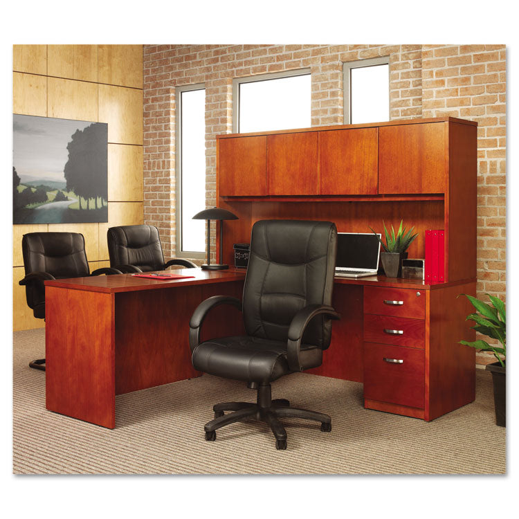 Alera Strada Series High-Back Swivel/tilt Top-Grain Leather Chair, Supports Up To 275 Lb, 17.91" To 21.85" Seat Height, Black