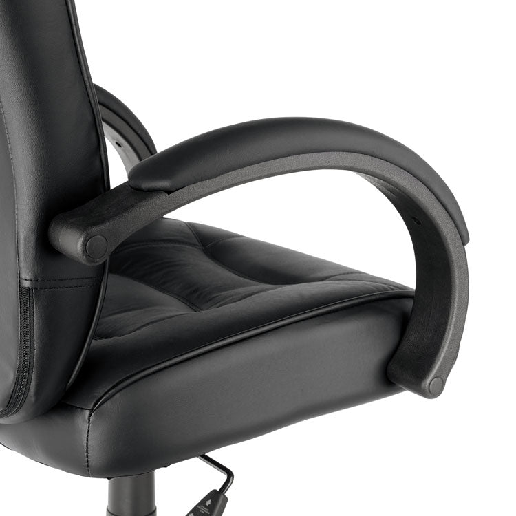 Alera Strada Series High-Back Swivel/tilt Top-Grain Leather Chair, Supports Up To 275 Lb, 17.91" To 21.85" Seat Height, Black