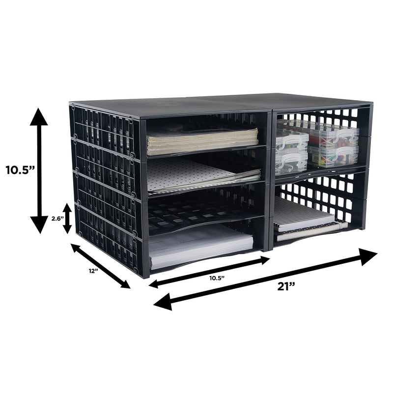 Thinkspace Literature Organizer 8-Compartment Literature Organizers, 21" x 12.25", Black (39443)