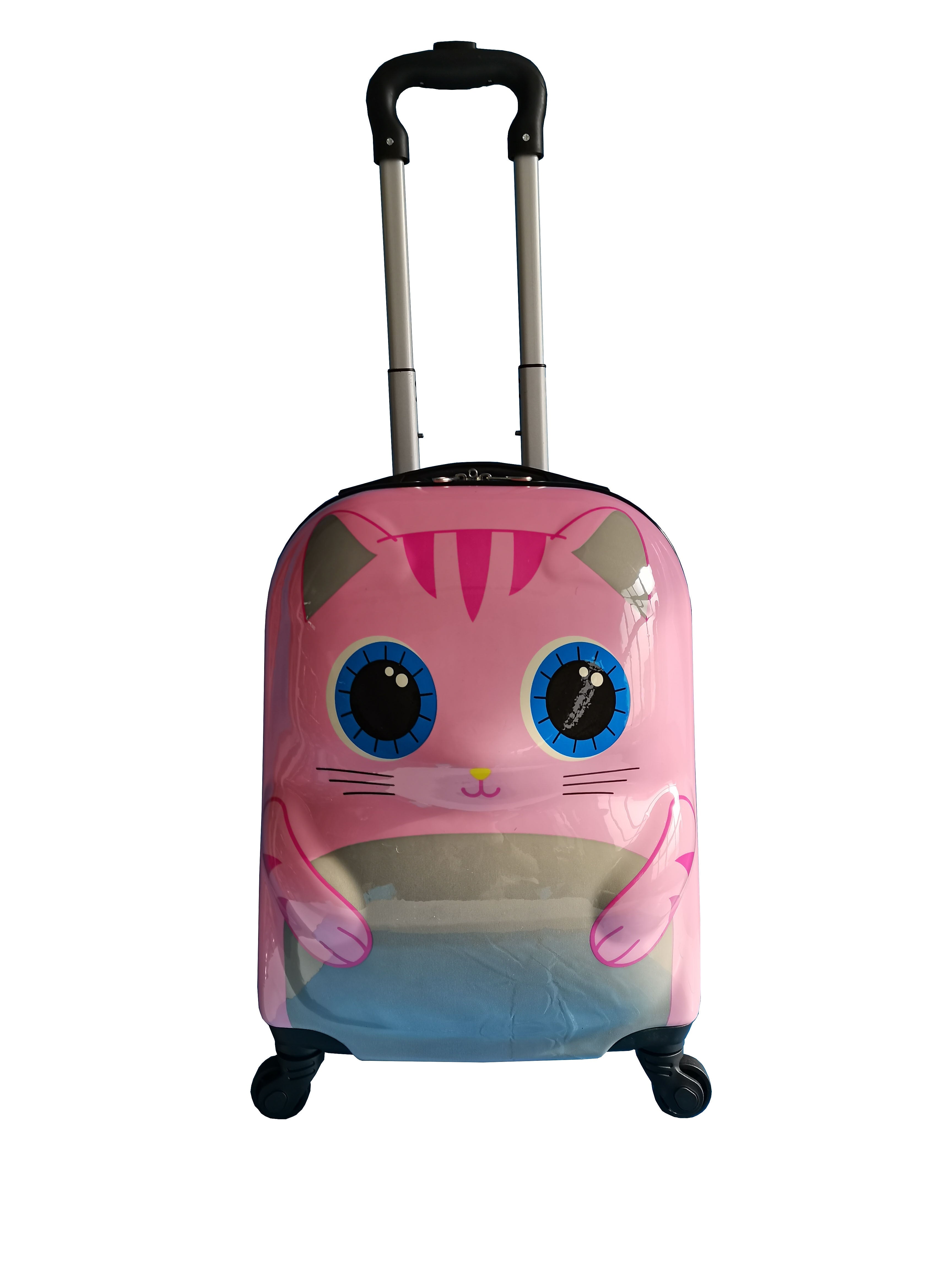 TUCCI 11" Hardside Carry-On Suitcase, 4-Wheeled Spinner, TSA Checkpoint Friendly, Pink (T0394-CuteKitty)