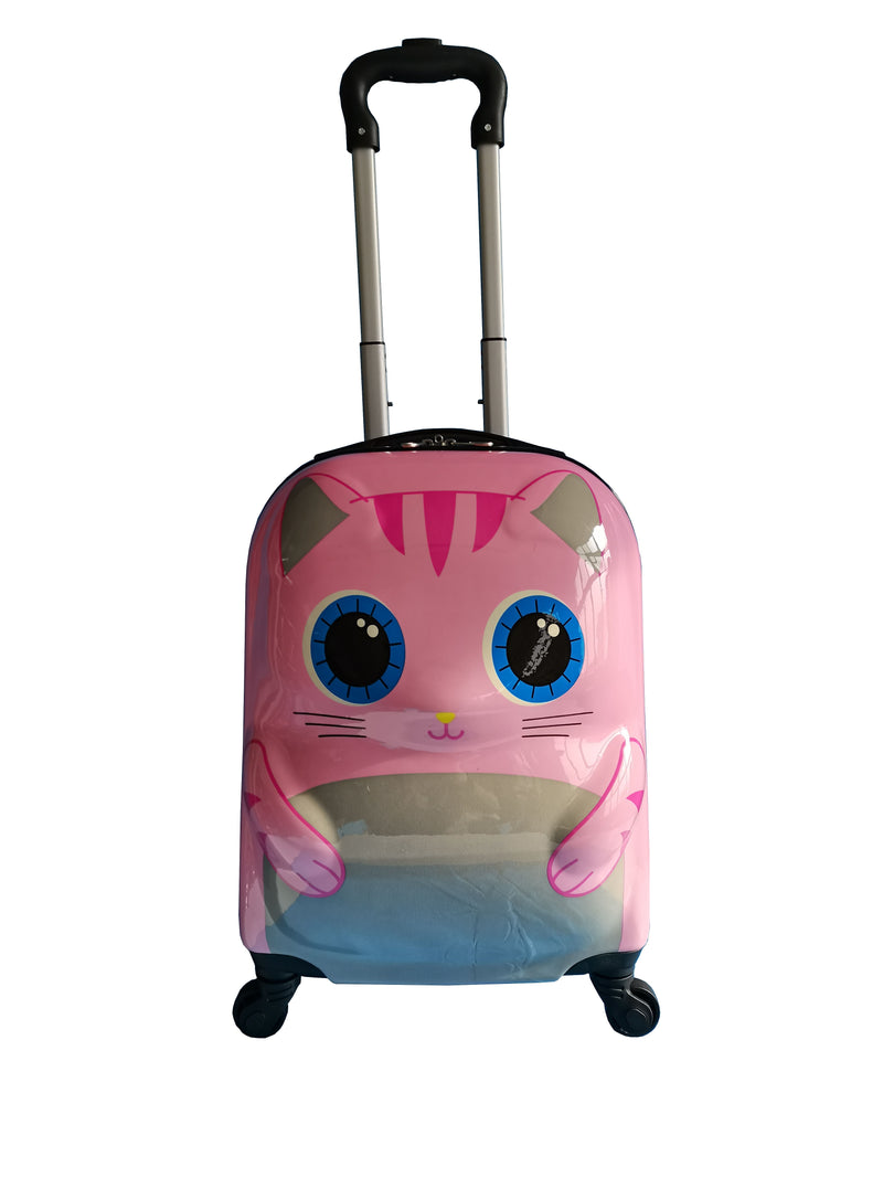 TUCCI 11" Hardside Carry-On Suitcase, 4-Wheeled Spinner, TSA Checkpoint Friendly, Pink (T0394-CuteKitty)