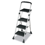 Max Work Platform, 55" Working Height, 225 lb Capacity, 3 Steps, Steel, Black