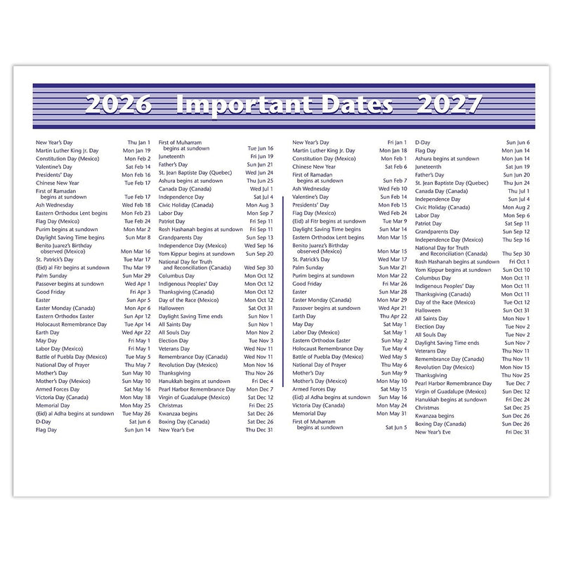 2026 AT-A-GLANCE Flip-A-Week 5.5" x 7" Weekly Desk Calendar, White/Purple (SW700X-00-26)