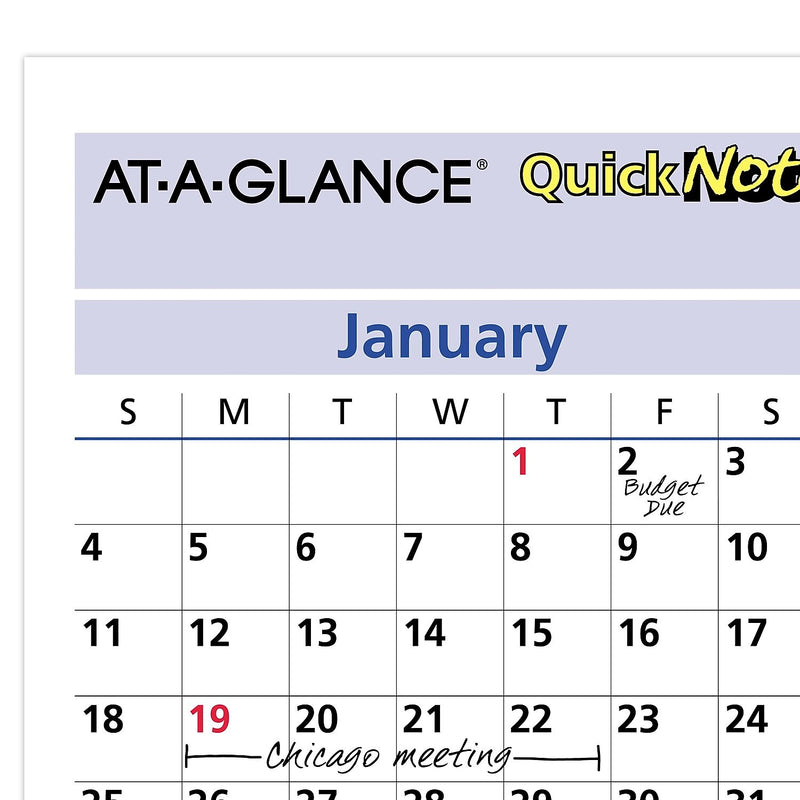 2026 AT-A-GLANCE QuickNotes 16" x 12" Yearly Dry Erase Wall Calendar, Reversible (PM550B-28-26)