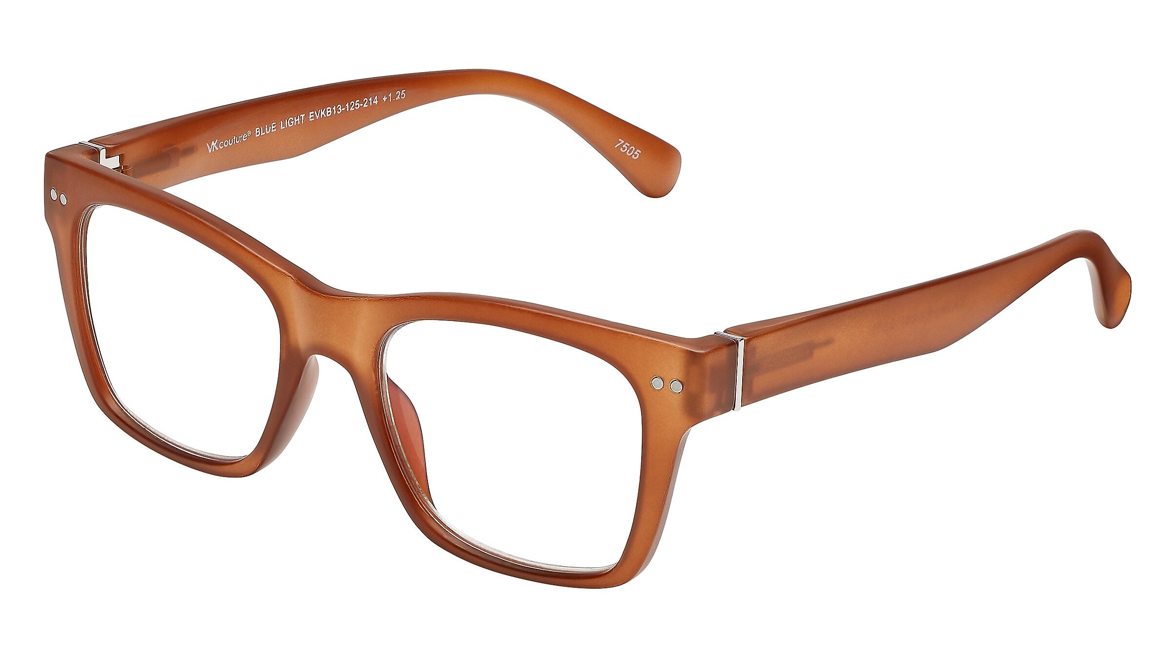 SAV VK Couture Blue Light +2.75 Reading Glasses, Matte Brown (EVKB13)