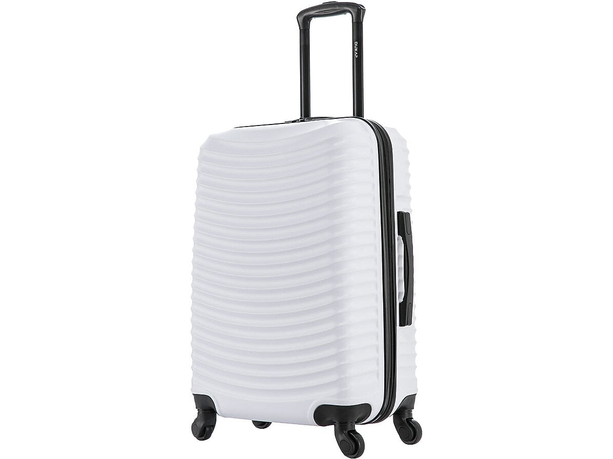 DUKAP Adly 24" Hardside Suitcase, 4-Wheeled Spinner, TSA Checkpoint Friendly, White (DKADL00M-WHI)