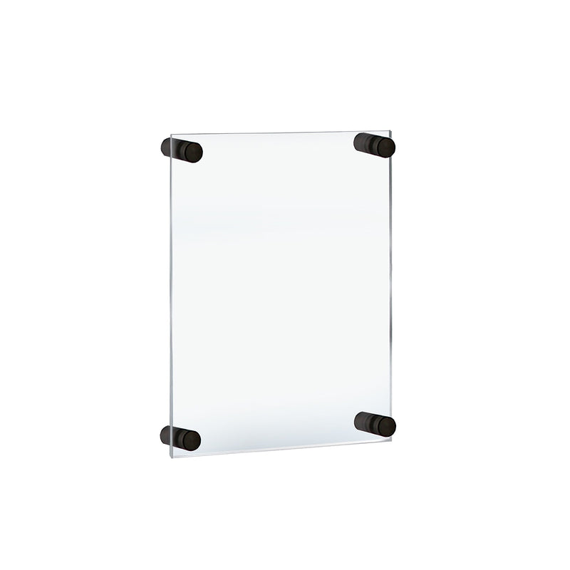 Azar Poster Holder, 12.5" x 18", Wall Mounted, Black, Acrylic (105506-BLK)