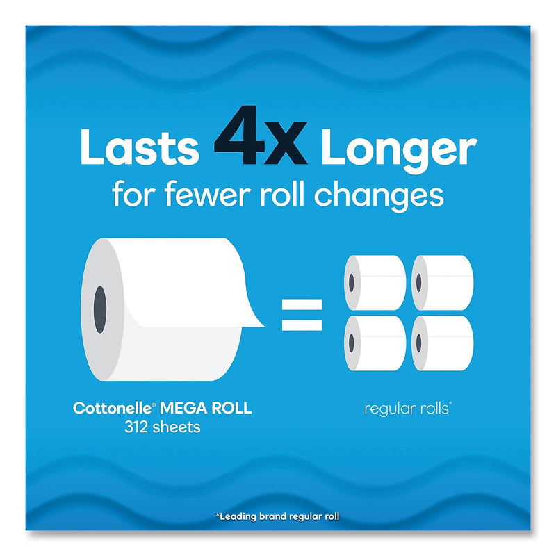 Cottonelle Ultra CleanCare Toilet Paper, 1-Ply, White, 284 Sheets/Roll, 48 Rolls/Carton (KCM55489)