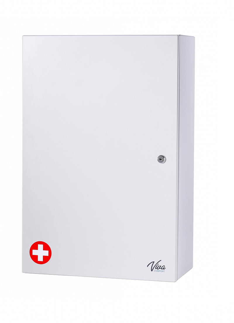 Viva Comfort Large Double Door Medicine Locking Secure Storage Medical Cabinet, 1.7 cu. ft., White (ADIME999-03-WHI-MK)