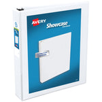 Avery Showcase 1 1/2" 3-Ring View Binders, Slant Ring, White (19651)