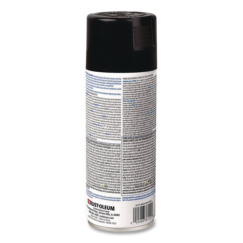 Rust-Oleum Painter's Touch 2X Ultra Cover Spray Paint, Black, 12 oz., 6/Carton (331172)