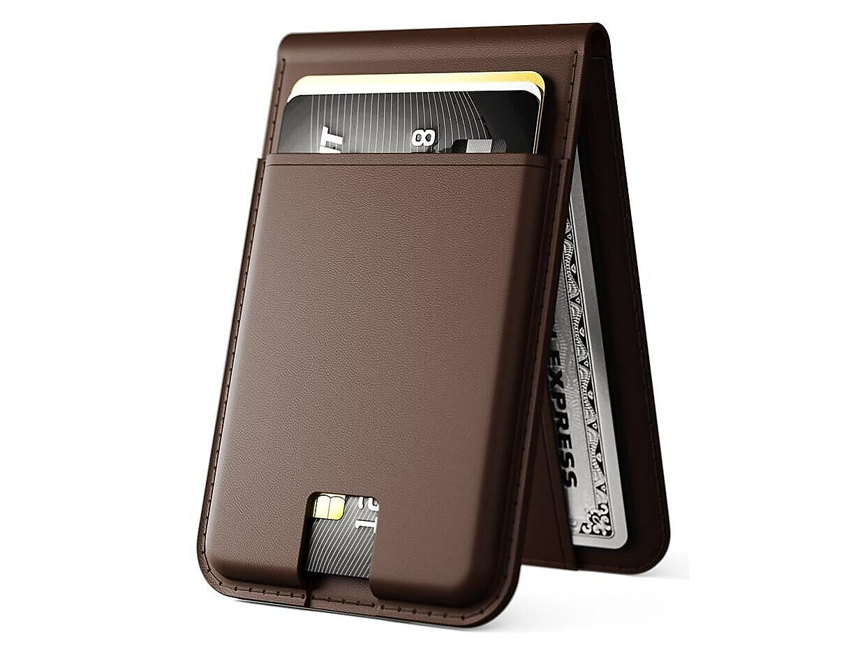 JOURNEY EZMO Magnetic MagSafe Wallet and Phone Stand, Dark Brown (JKW5DB)