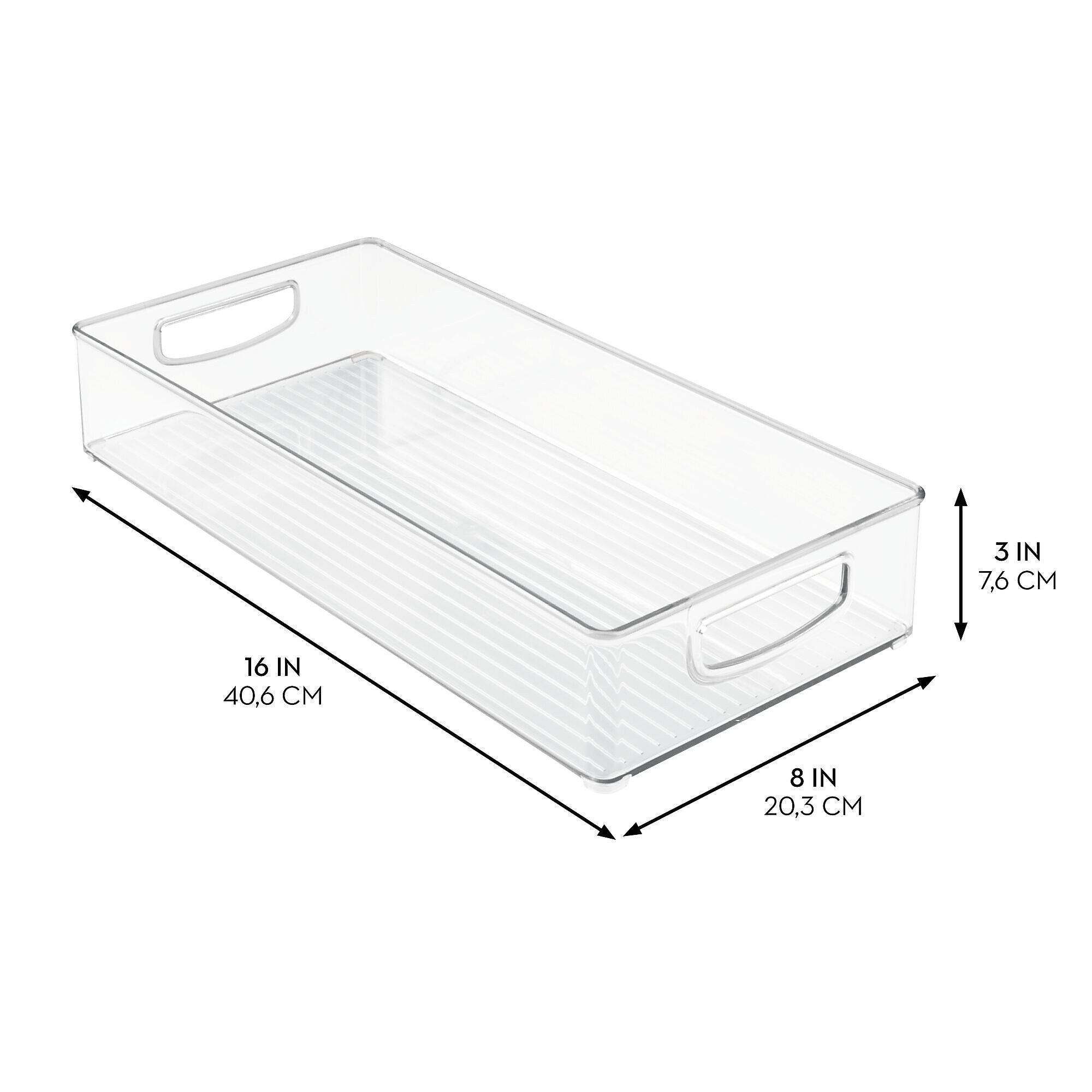 iDESIGN Large Stackable Plastic Storage Bin, Clear (63599)