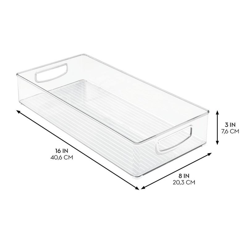 iDESIGN Large Stackable Plastic Storage Bin, Clear (63599)