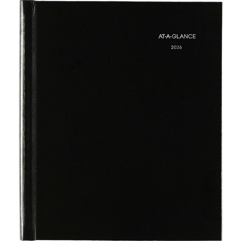 2026 AT-A-GLANCE DayMinder 7" x 8.5" Monthly Planner, Faux Leather Cover, Black (G400H-00-26)